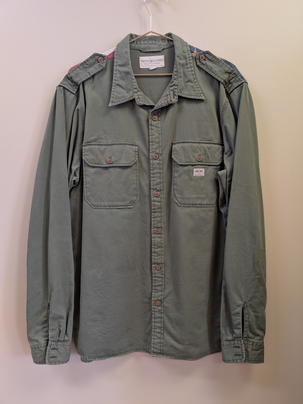 Denim & Supply Ralph Lauren Olive Green Military Shirt Jacket